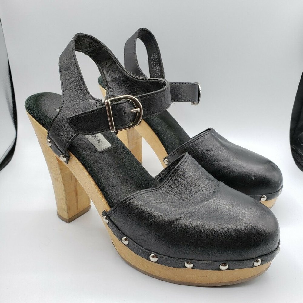 Steve Madden Fargo Black Mary Jane Clog Heels 8.5